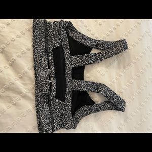Lululemon, sports bra, size 6, black/white print
